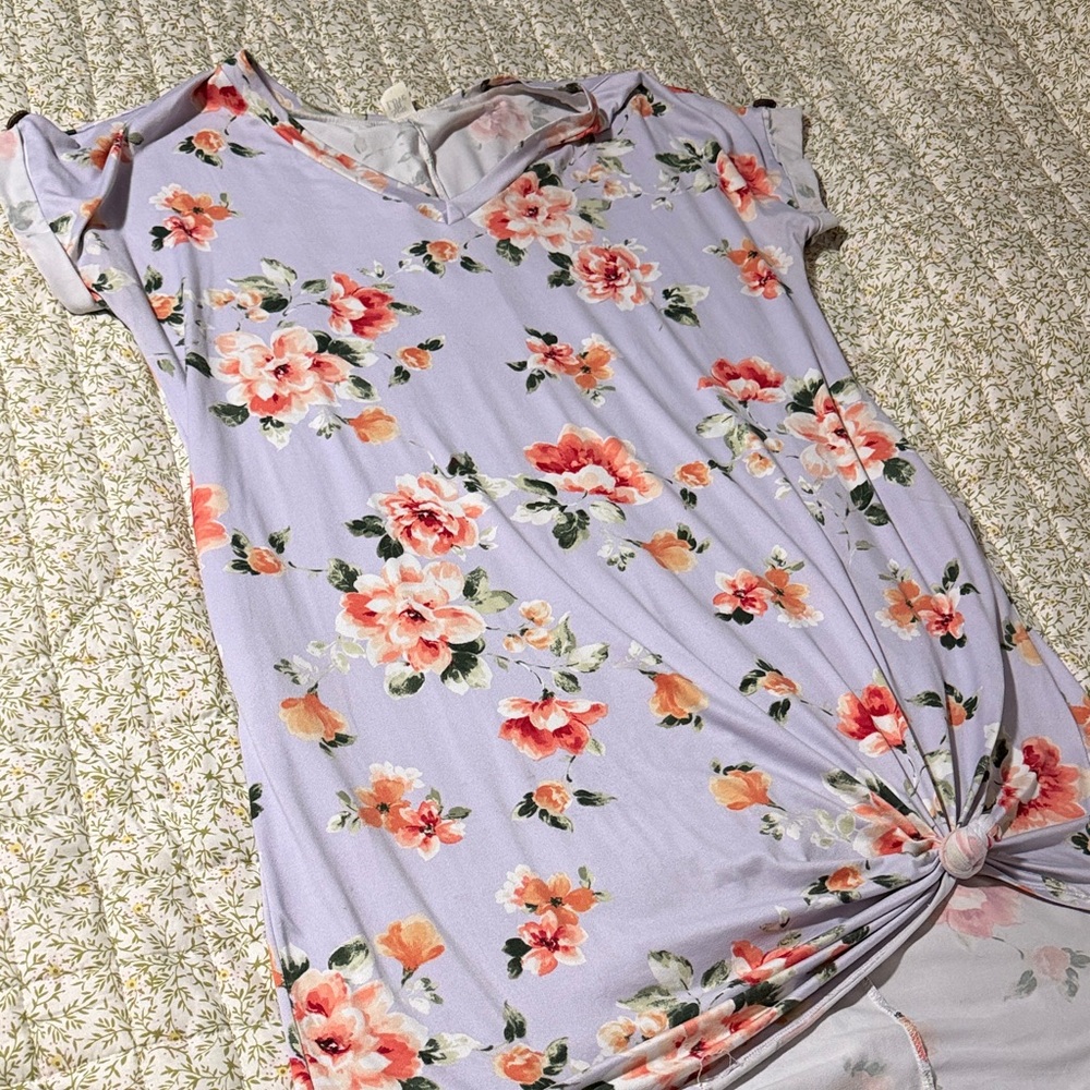 Sew In Love Floral Knot-Front Dress